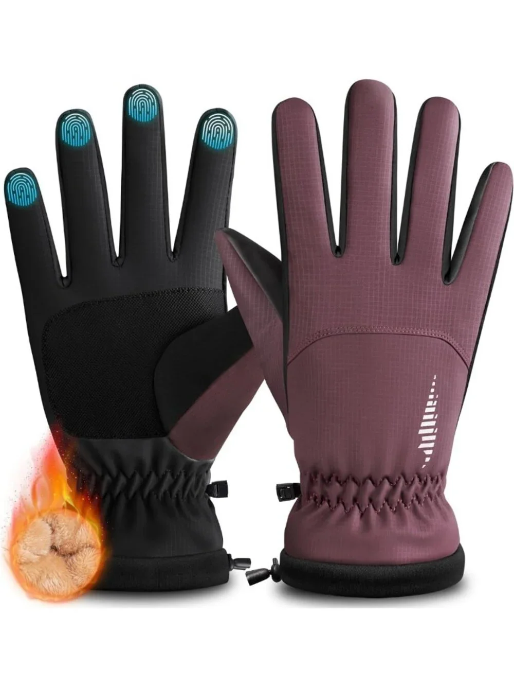 Winter Waterproof Thermal Gloves for Men & Women - Touchscreen, Windproof, Cold
